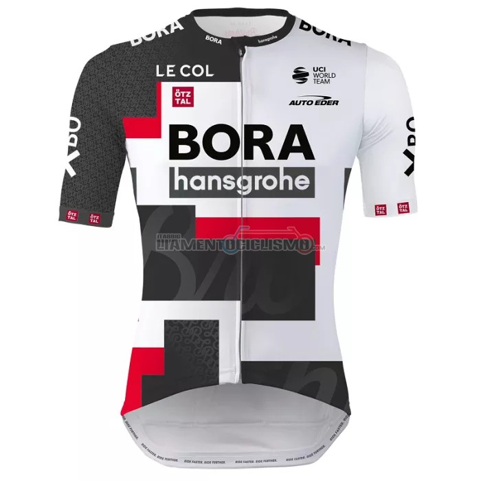 Abbigliamento Ciclismo Bora-Hansgrone Manica Corta 2022 Nero Bianco